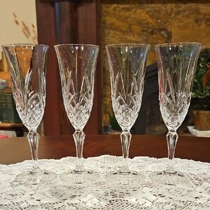 Salzburg Cristal De Flandre - French Champagne Flutes 24% Lead Crystal, Set of 2